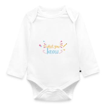 Test Day Show What You Know Testing Day Teacher - Organic Longsleeve Baby Bodysuit - white - Front
