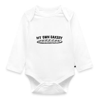 My own bakery - bake my own bread - Organic Longsleeve Baby Bodysuit - white - Front