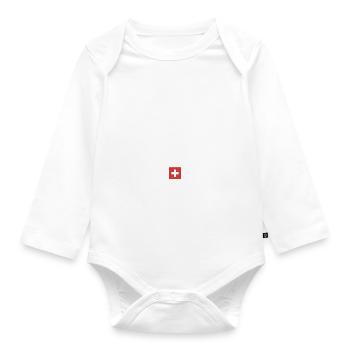 Schweiz Flagge Stolz Heimat Vaterland Geschenk - Baby Bio-Langarm-Body - Weiß - Vorne