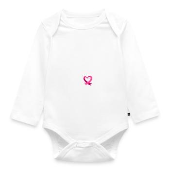 Pink Stärkeres Bewusstsein für Brustkrebs Ich trage Pink - Baby Bio-Langarm-Body - Weiß - Vorne