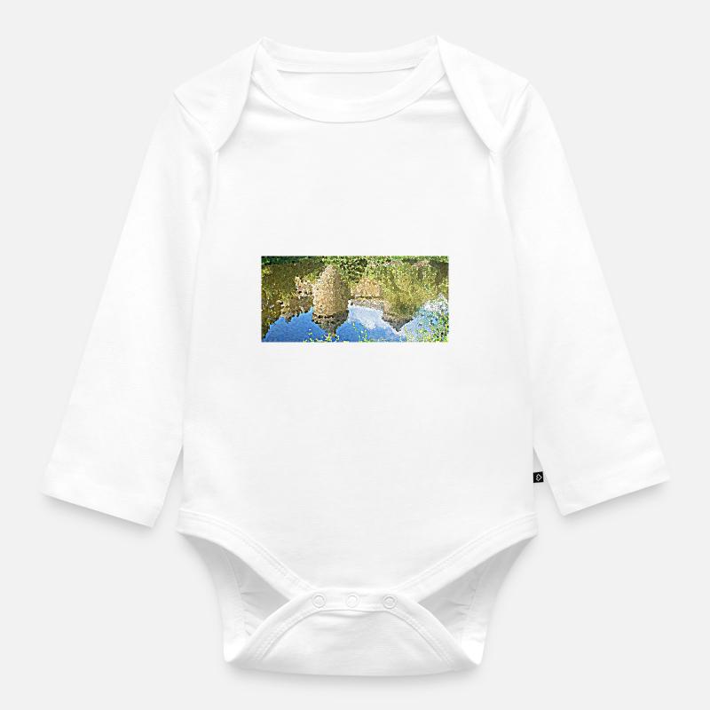 Das Schloss und sein Spiegelbild - Baby Bio-Langarm-Body - Weiß