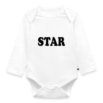 Star - Baby Bio-Langarm-Body - Weiß - Vorne