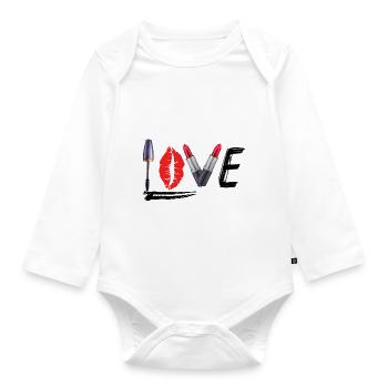 Love Makeup Artist - Organic Longsleeve Baby Bodysuit - white - Front
