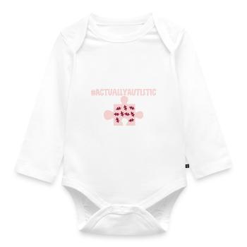 #actuallyautistic 2 - Organic Longsleeve Baby Bodysuit - white - Front