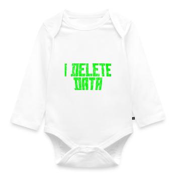 I Delete Data 3 - Baby Bio-Langarm-Body - Weiß - Vorne