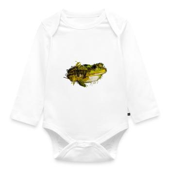 Frogs, Toad, Tree Frog, Frog - Organic Longsleeve Baby Bodysuit - white - Front