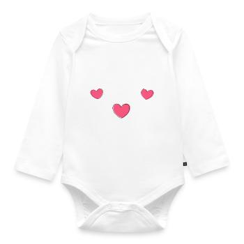 Ich liebe dich Valentinstag - Baby Bio-Langarm-Body - Weiß - Vorne