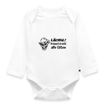 Spruch - Baby Bio-Langarm-Body - Weiß - Vorne