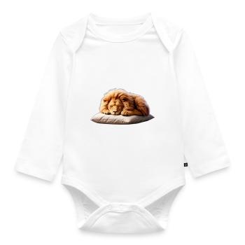 Chemise de nuit officielle Lion - Body Bébé bio manches longues - blanc - Devant