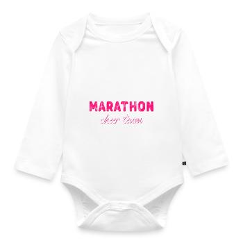 Mommy's Marathon Cheer Team 3 - Organic Longsleeve Baby Bodysuit - white - Front