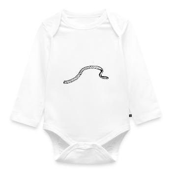 Snake Snakes - Organic Longsleeve Baby Bodysuit - white - Front