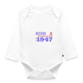 1947 - 78 Jahre Meditation & Harmonie - Baby Bio-Langarm-Body - Weiß - Vorne