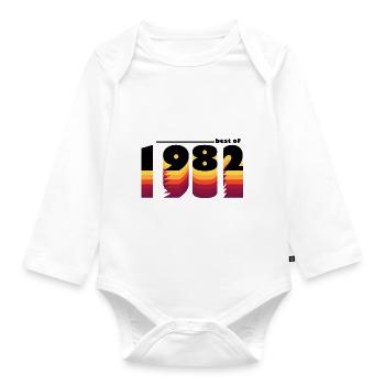 Vintage Timeless Style von 1982 - 43. Geburtstag - Baby Bio-Langarm-Body - Weiß - Vorne