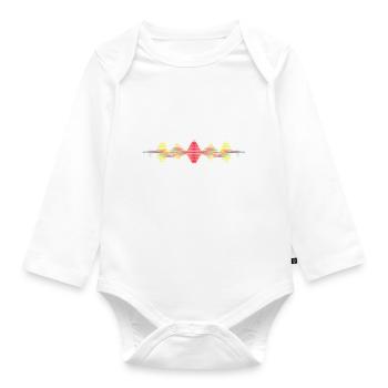 Musikfrequenz Ton Wellen Physik und Sound - Baby Bio-Langarm-Body - Weiß - Vorne