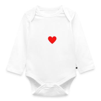 I Love Elias Red Heart Love Fan Gift - Organic Longsleeve Baby Bodysuit - white - Front