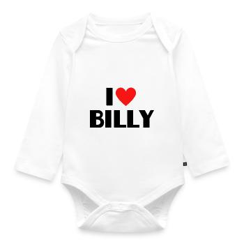 J’aime Billy Red Heart Love Fan Gift - Body Bébé bio manches longues - blanc - Devant