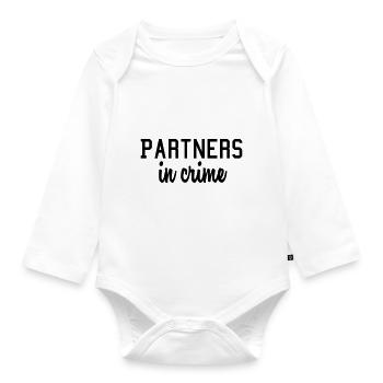 partners in crime - Organic Longsleeve Baby Bodysuit - white - Front