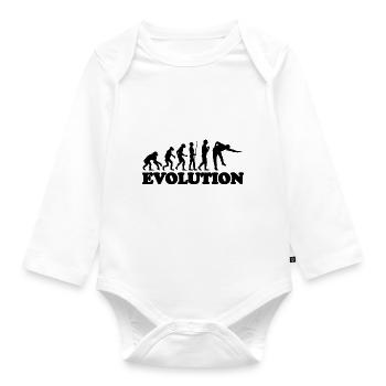 Billard Geschenk Evolution Snooker Pool idee - Baby Bio-Langarm-Body - Weiß - Vorne