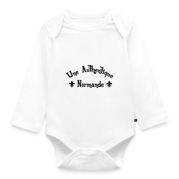 Une Authentique Normande - Body Bébé bio manches longues - blanc - Devant