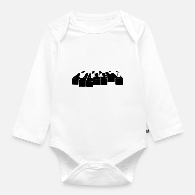 Piano - Body Bébé bio manches longues - blanc