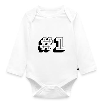 Nummer Eins Nummer 1 - Baby Bio-Langarm-Body - Weiß - Vorne