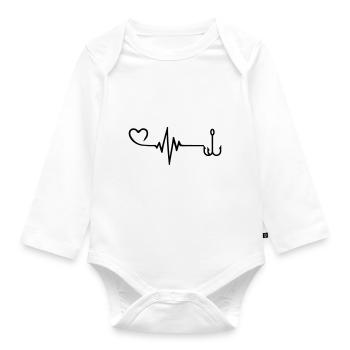 Fish hook pulse - Organic Longsleeve Baby Bodysuit - white - Front