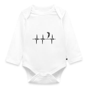 Heartbeat for quill and ink quill - Organic Longsleeve Baby Bodysuit - white - Front