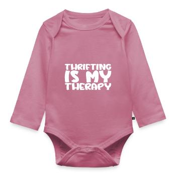Thrifting Is My Therapy 3 - Baby Bio-Langarm-Body - Mauve - Vorne