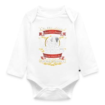 Stolzer Hesse – Heimatliebe und Tradition - Baby Bio-Langarm-Body - Weiß - Vorne