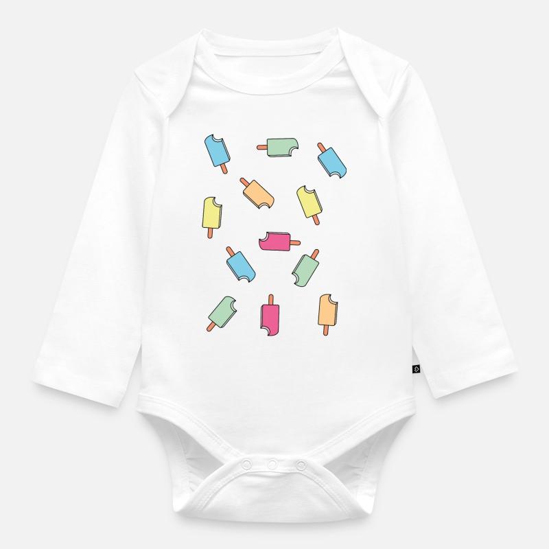 Popsicle - Body Bébé bio manches longues - blanc