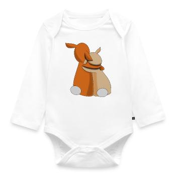 Bunnies Friendship - Organic Longsleeve Baby Bodysuit - white - Front