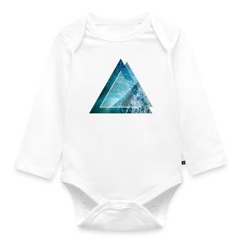 Triangle wave - Organic Longsleeve Baby Bodysuit - white - Front