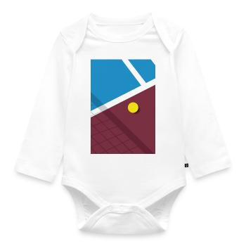 Minimalist tennis field sports - Organic Longsleeve Baby Bodysuit - white - Front