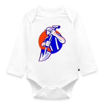 The builder - Organic Longsleeve Baby Bodysuit - white - Front