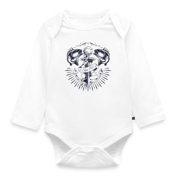 Ancre vintage - Body Bébé bio manches longues - blanc - Devant