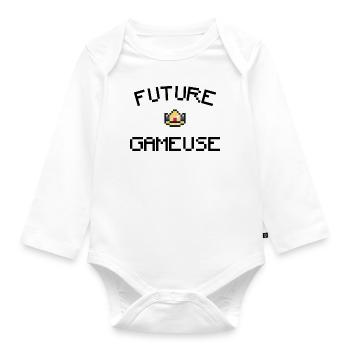 Future gameuse - Body Bébé bio manches longues - blanc - Devant