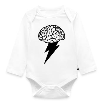 Brain Storm - Baby Bio-Langarm-Body - Weiß - Vorne