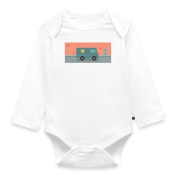 IPS Truck - King of Queens - Organic Longsleeve Baby Bodysuit - white - Front