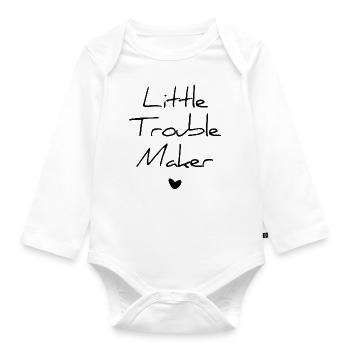 Babyspruch - Little Trouble Maker - noir - Body Bébé bio manches longues - blanc - Devant