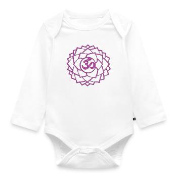 CHAKRA KRONENCHAKRA SAHASRARA - Baby Bio-Langarm-Body - Weiß - Vorne