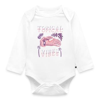 Aktuelle Vibes Tropical Vibes - Baby Bio-Langarm-Body - Weiß - Vorne