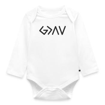 God is greater than the ups and downs - Organic Longsleeve Baby Bodysuit - white - Front