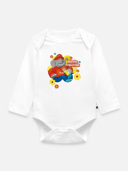 Benjamin Blümchen und Otto sind beste Freunde - Baby Bio-Langarm-Body - Weiß