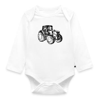 Tractor Bauer Trecker tracteur tractor - Organic Longsleeve Baby Bodysuit - white - Front