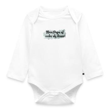 Mein Papa ist cooler als deiner - Baby Bio-Langarm-Body - Weiß - Vorne