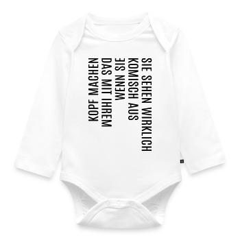 lustige coole witzige Sprüche Spruch lustig witzig - Baby Bio-Langarm-Body - Weiß - Vorne