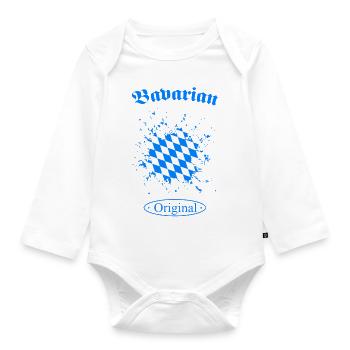 Bavarian Original Bayern Bavaria Bayern Bayer - Organic Longsleeve Baby Bodysuit - white - Front