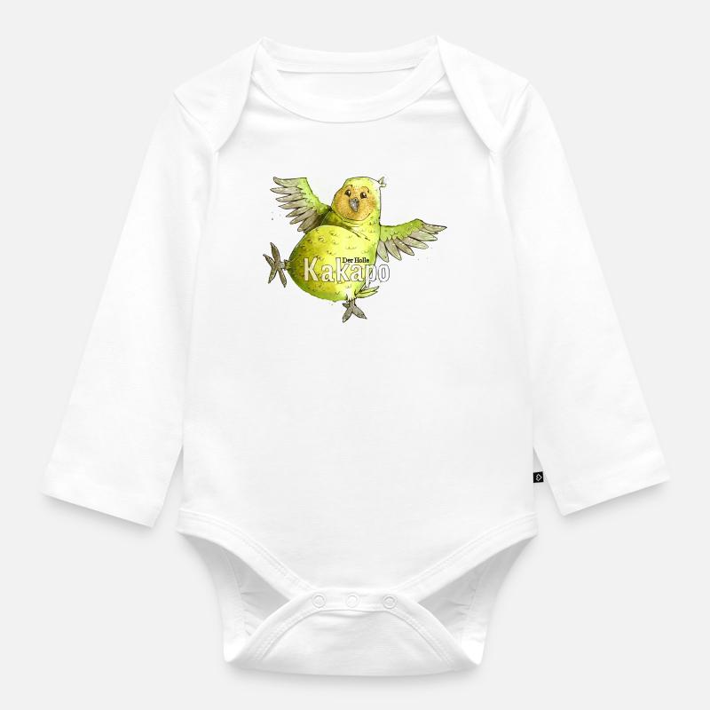 Kakapo Vogel - Body Bébé bio manches longues - blanc