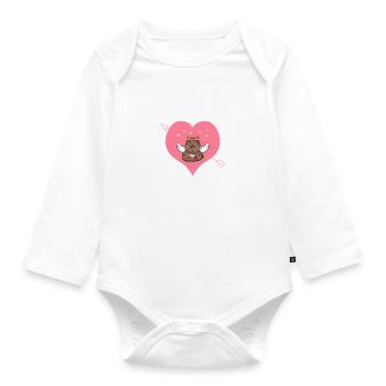 BISOUS ET CARLIN , idée cadeau accessoires t-shirt - Body Bébé bio manches longues - blanc - Devant