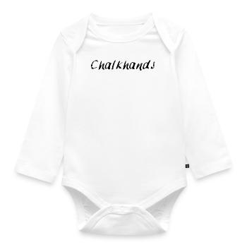 Chalkhands 2 - Turnen Gymnastics Chalk Klettern - Baby Bio-Langarm-Body - Weiß - Vorne